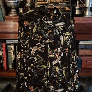 H&M Floral Black Button-Up Shirt